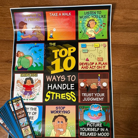 Top 10 Ways to Handle STRESS (poster/bookmarks) - Picture 1 of 13